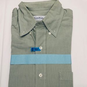 Brooks Brothers Green Check Button Down Shirt 15 neck